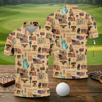 We The People America Freedom 250th Anniversary Vintage Golf Shirt, Patriotic 4th Of July Golf Shirts For Men