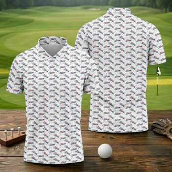 Funny Adult 250th Anniversary Red White Blue Golf Tops For Men, 4th Of July Golf Shirts For Men